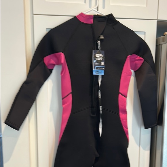 Gimilife Neoprene 3MM Full Body Wetsuit Black Pink Back Zip Women’s size M NEW - Picture 2 of 16